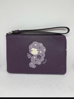 Coach virgo Purple Zodiac Wristlet EUC